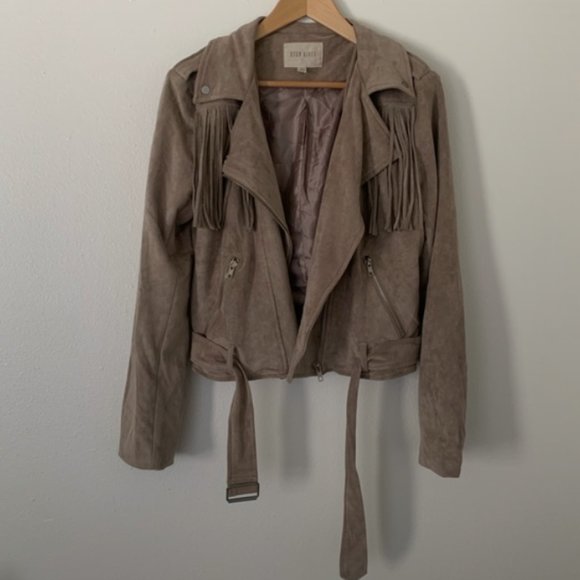 MOON RIVER by Anthropologie | Tan Suede Fringe Cowgirl Jacket - Picture 3 of 14